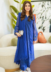 Ensembles By Azure Embroidered Chiffon 3 Piece Unstitched Suit AZU24EF ES-052 IRIS CHARM